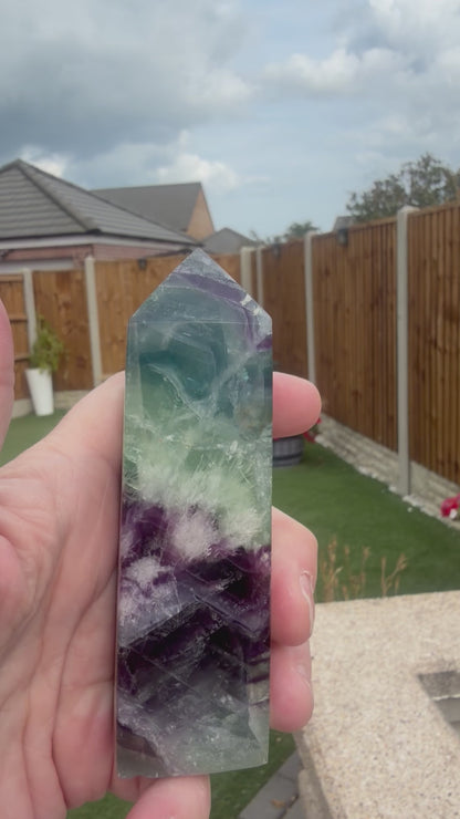 6 Stunning Feather Fluorite Points/Towers