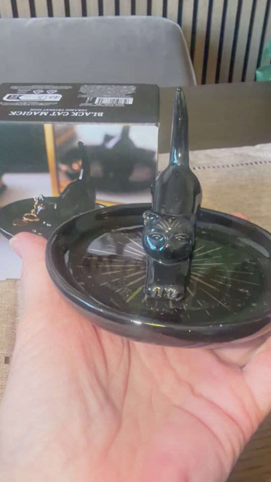 Black Cat Magick Ceramic Trinket Dish