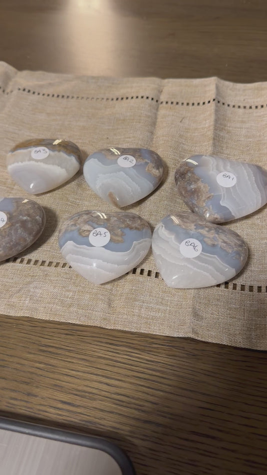 Banded Blue Orca Agate Heart