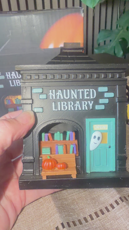 Haunted Library Resin LED Light Up House