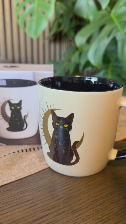 Black Magick Cat Moon Ceramic Mug