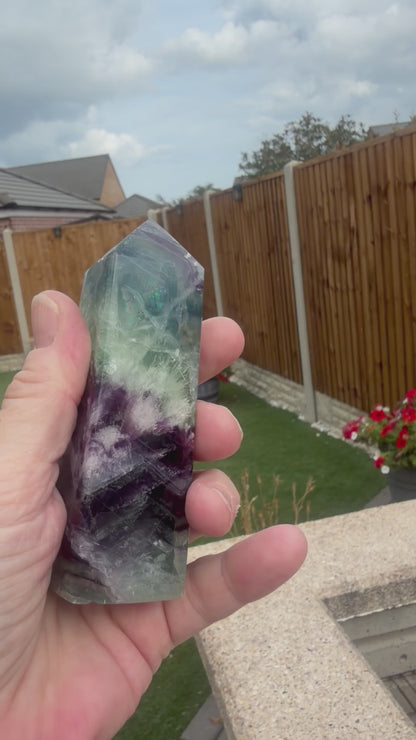 6 Stunning Feather Fluorite Points/Towers
